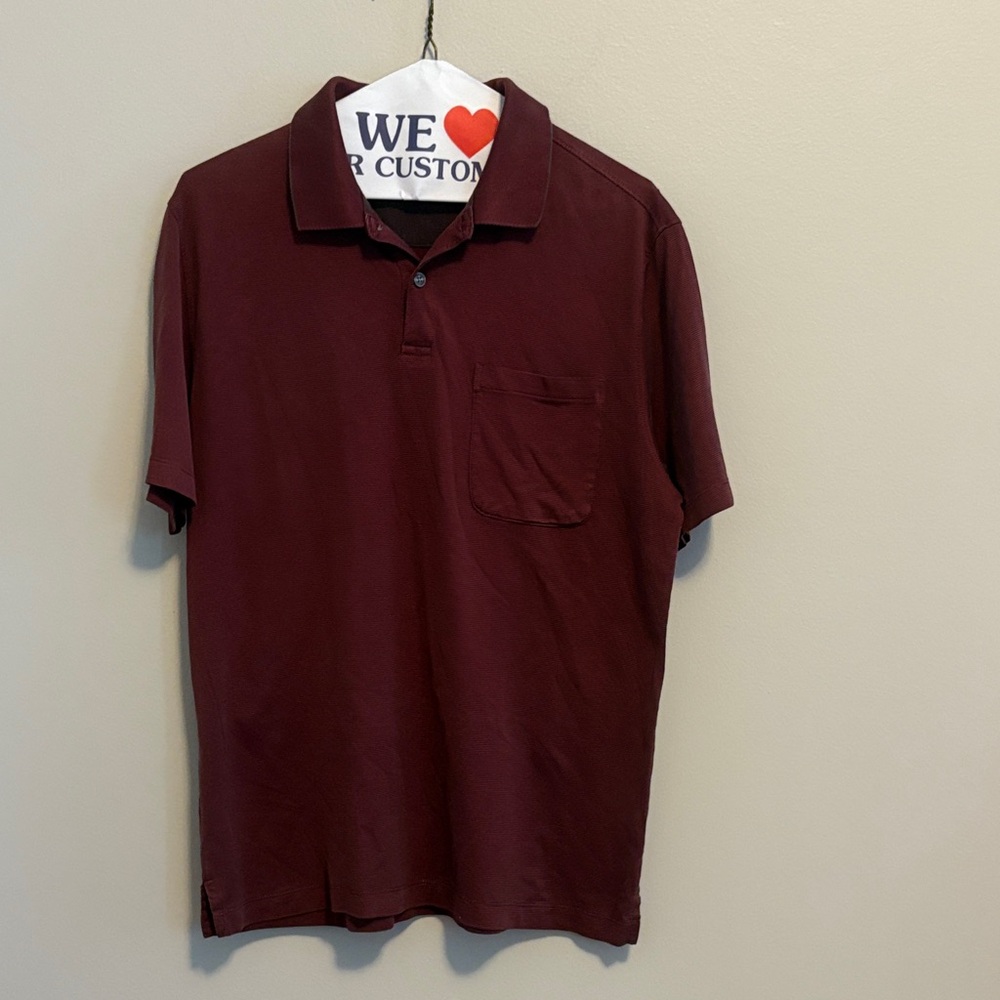 Van Heusen burgundy and grey Polo Shirt